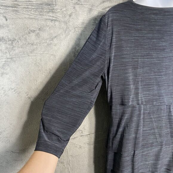 Tahari Arthur's S. Levine Tiered Dress Size 10 Gray Layered Pull Over 3/4 Sleeve - Picture 5 of 13